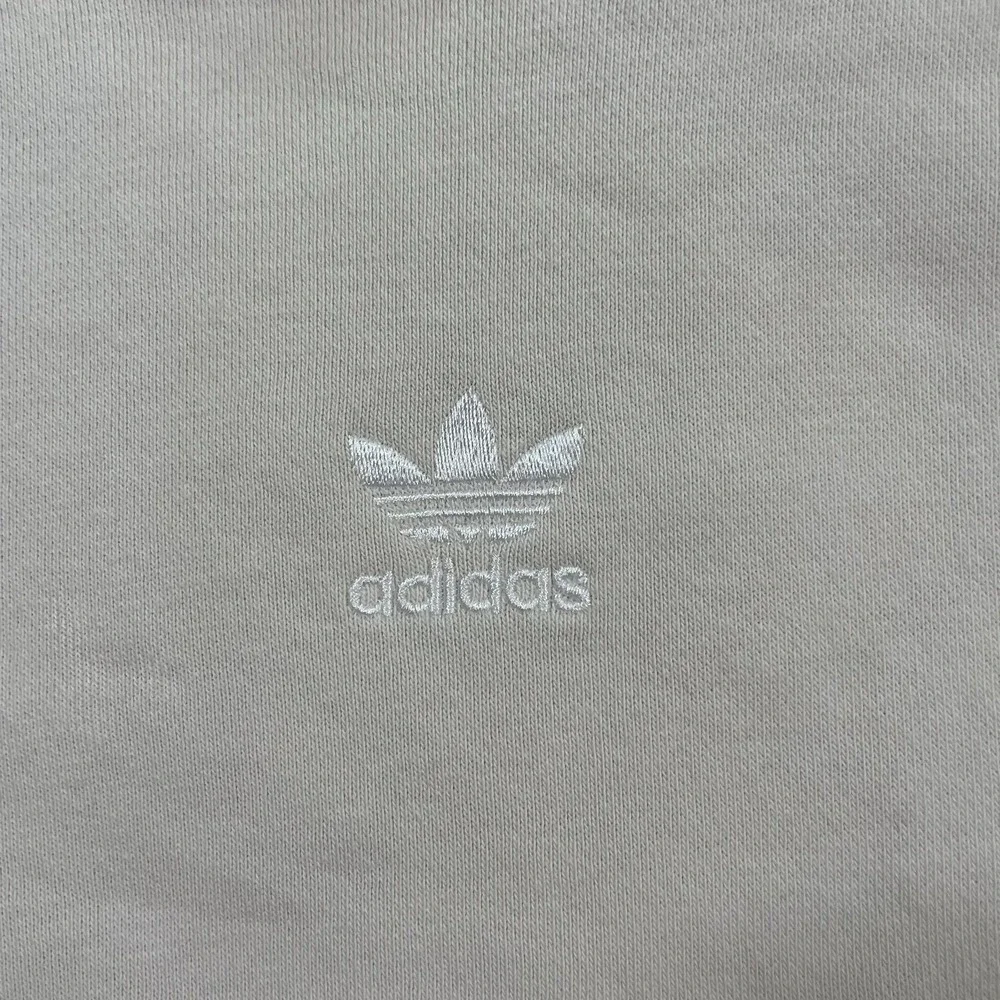 Adidas Originals Trefoil Hoodie Small Tan Beige Fleece Pullover Center Logo